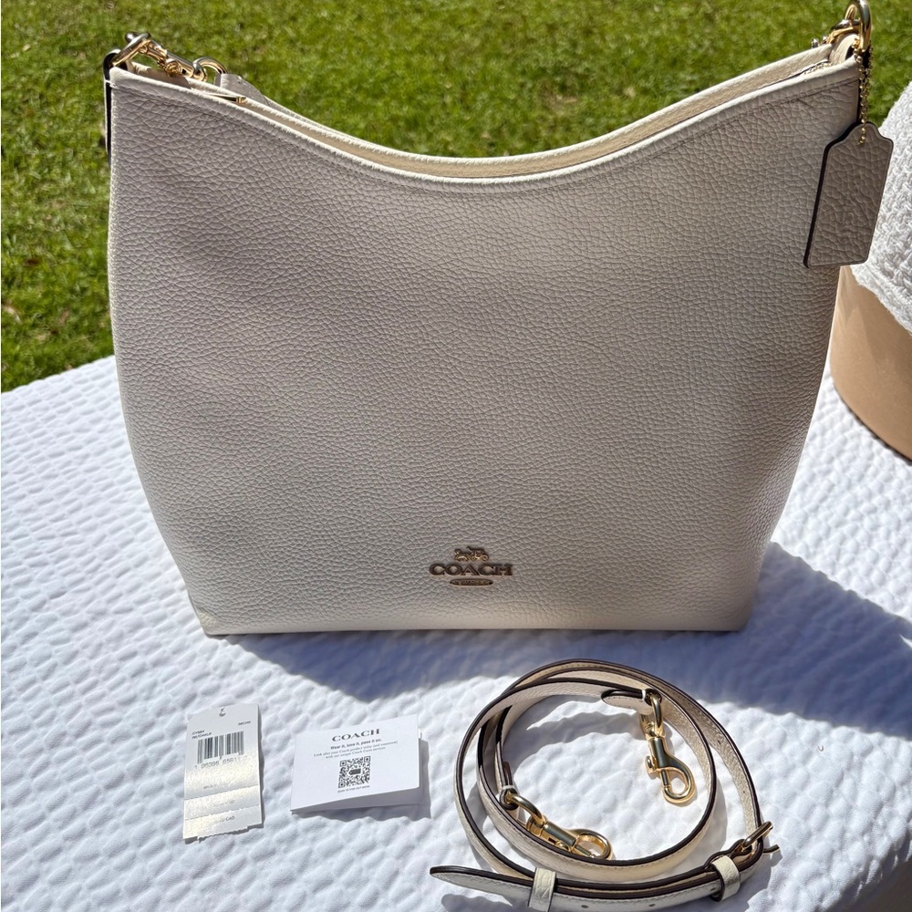 Coach Large Laurel Shoulder Crossbody Bag in “Chalk” CY684 NWT 🤩 STUNNING!🤩 - Picture 2 of 11